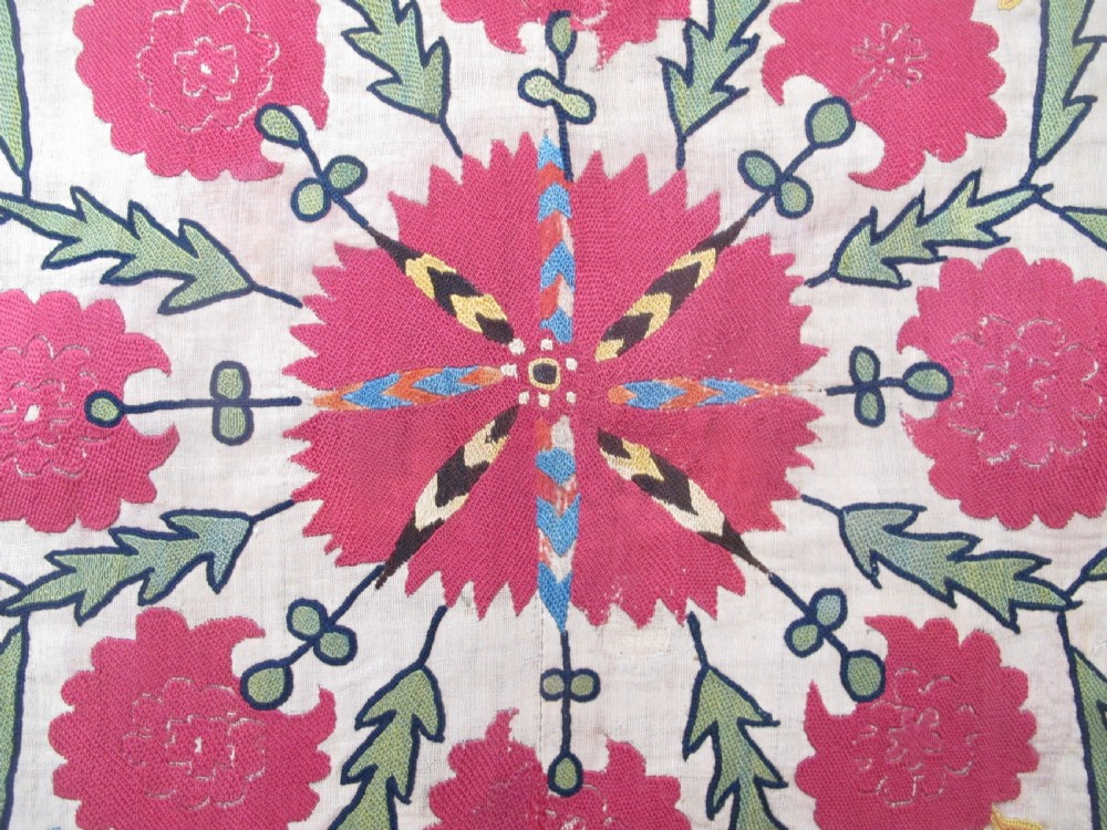 Exceptional Suzani, Uzbekistan, circa 1840, 2.17m x 1.77m View III