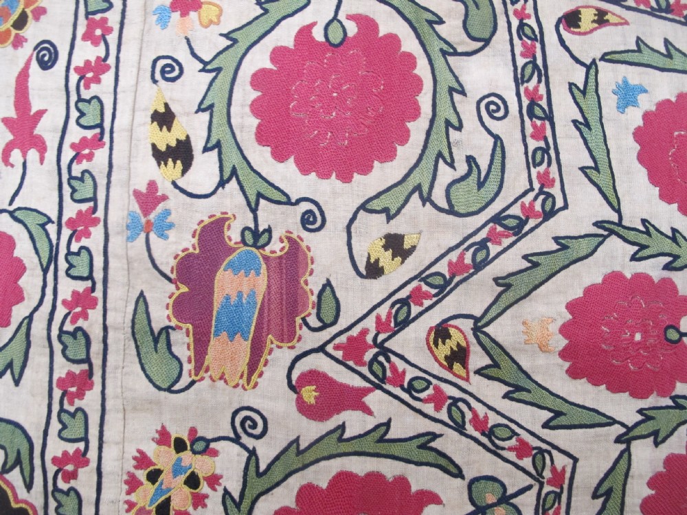 Exceptional Suzani, Uzbekistan, circa 1840, 2.17m x 1.77m View IV
