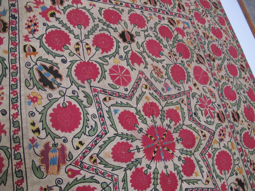 Exceptional Suzani, Uzbekistan, circa 1840, 2.17m x 1.77m View XII
