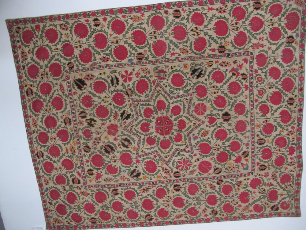 Exceptional Suzani, Uzbekistan, circa 1840, 2.17m x 1.77m View XIV