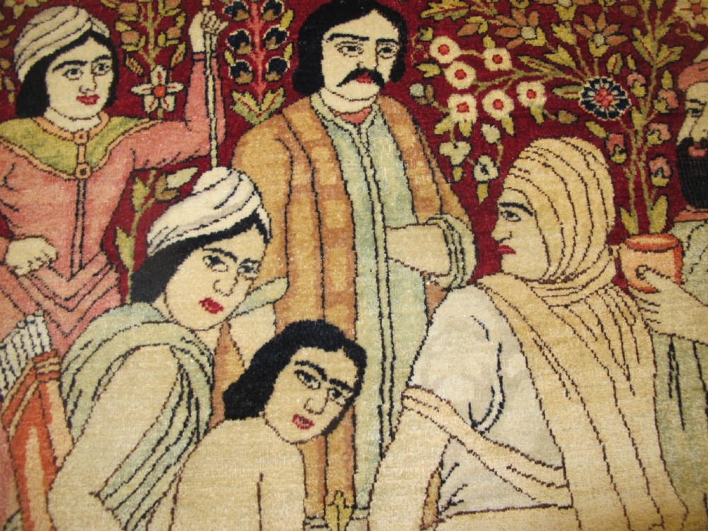 Fine Kirman-Laver Pictorial Rug Depicting Scenes from the Life of Joseph, Circa 1910, 2.31m x 1.46m View IV