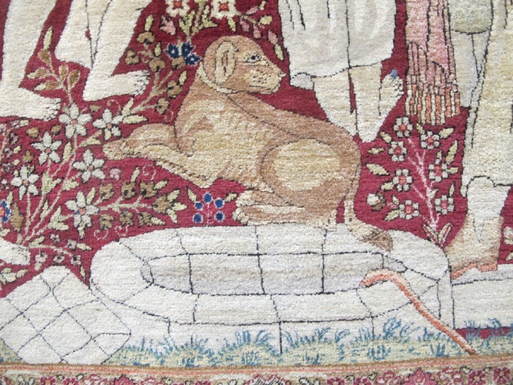Fine Kirman-Laver Pictorial Rug Depicting Scenes from the Life of Joseph, Circa 1910, 2.31m x 1.46m View VI