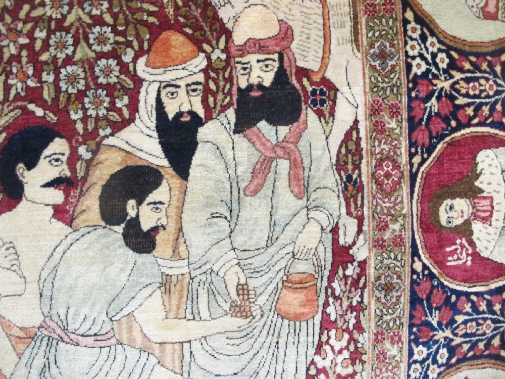 Fine Kirman-Laver Pictorial Rug Depicting Scenes from the Life of Joseph, Circa 1910, 2.31m x 1.46m View XII