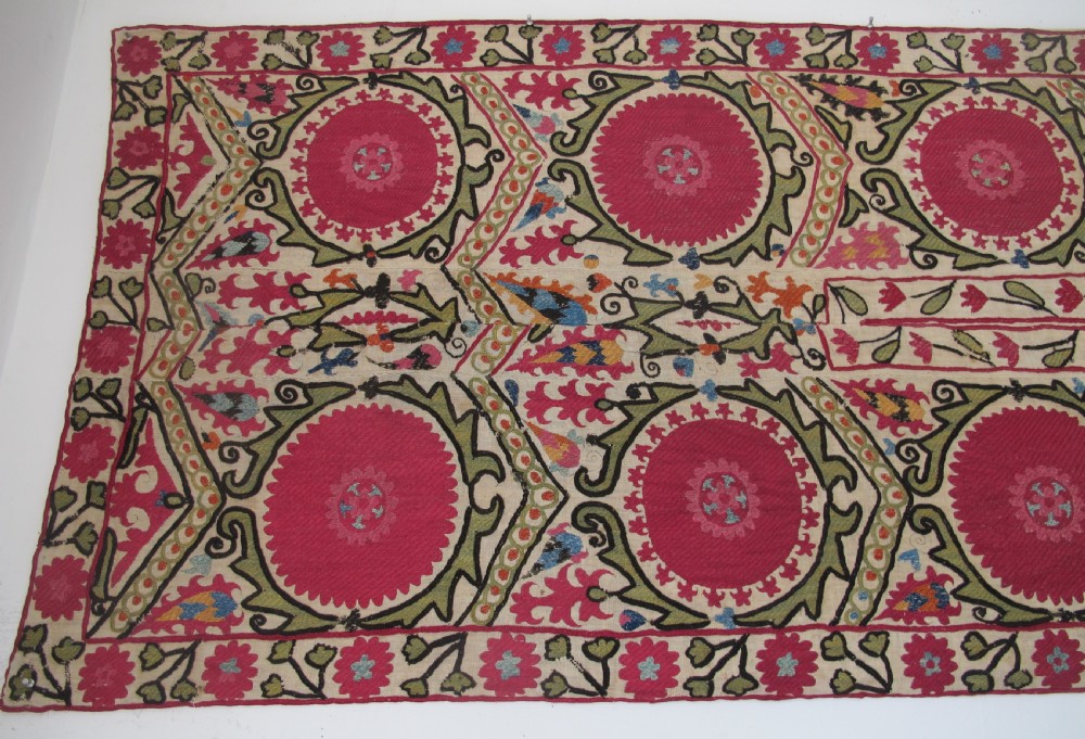 Silk Suzani Panel, Uzbekistan, Circa 1880, 2.12m x 0.77m View II