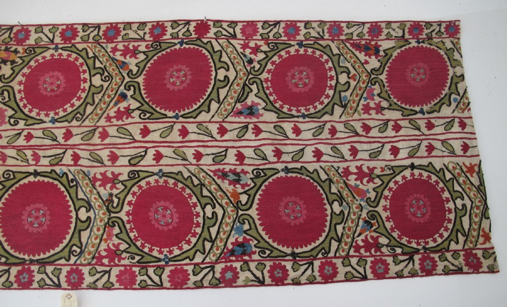 Silk Suzani Panel, Uzbekistan, Circa 1880, 2.12m x 0.77m View III
