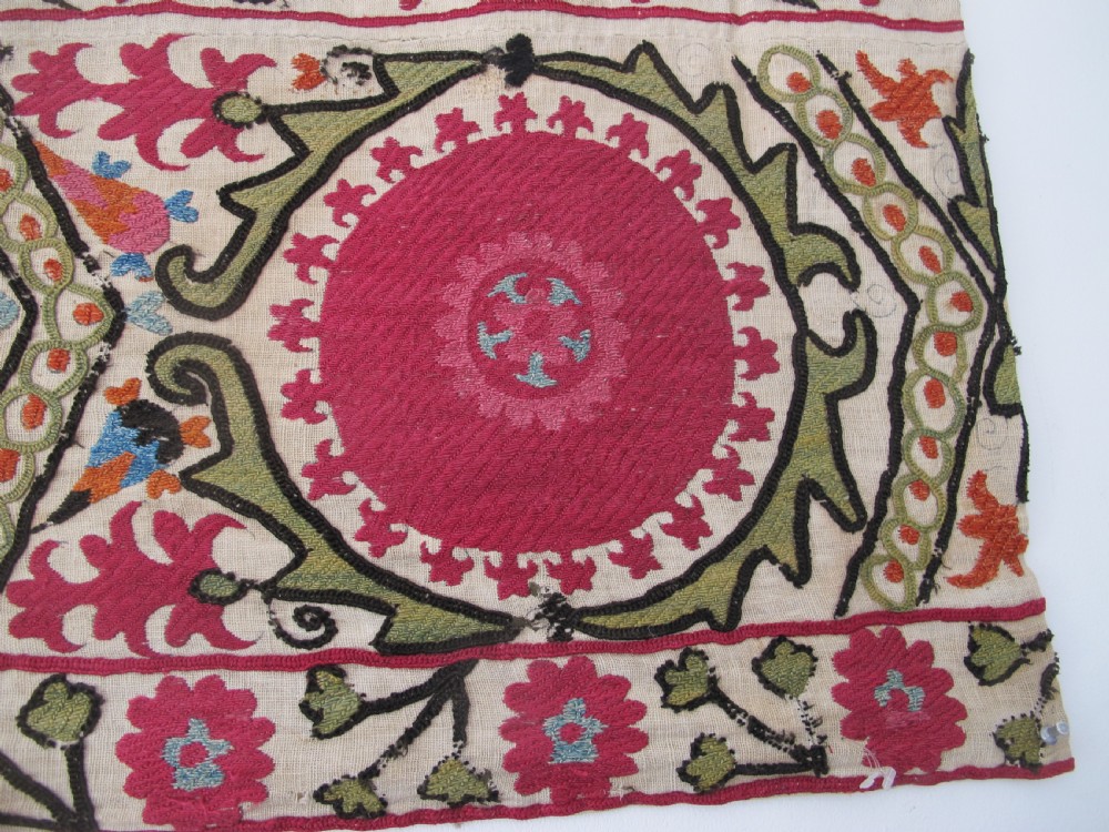 Silk Suzani Panel, Uzbekistan, Circa 1880, 2.12m x 0.77m View IV