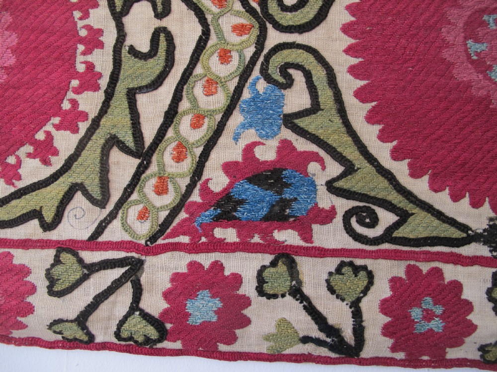 Silk Suzani Panel, Uzbekistan, Circa 1880, 2.12m x 0.77m View V