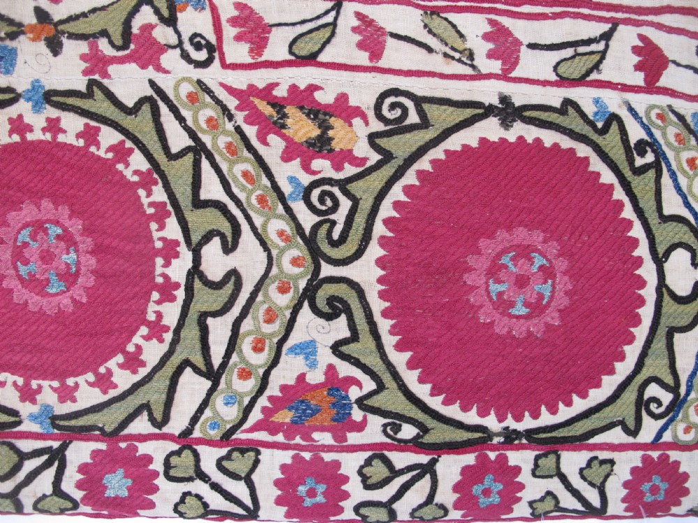 Silk Suzani Panel, Uzbekistan, Circa 1880, 2.12m x 0.77m View VI