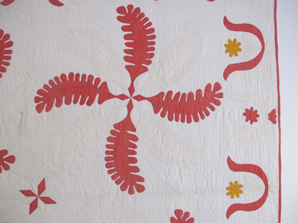 Quilted American Cotton Coverlet, 2.26m x 2.26m View V