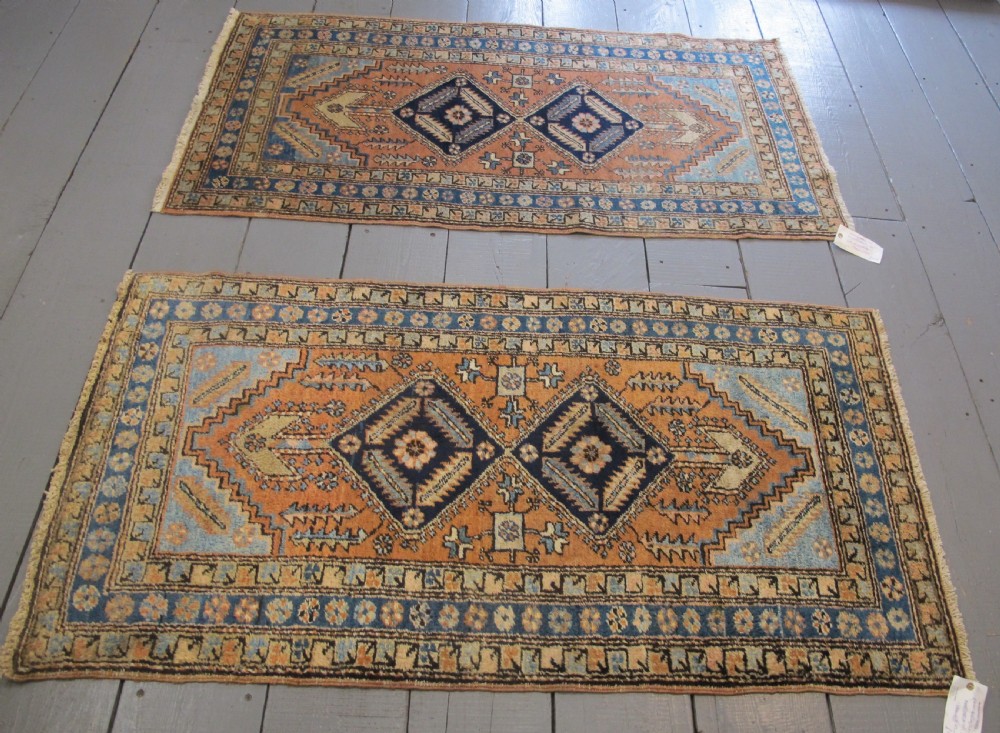 A Rare Pair of Heriz Rugs, Circa 1890, 1.78m x 0.97m each