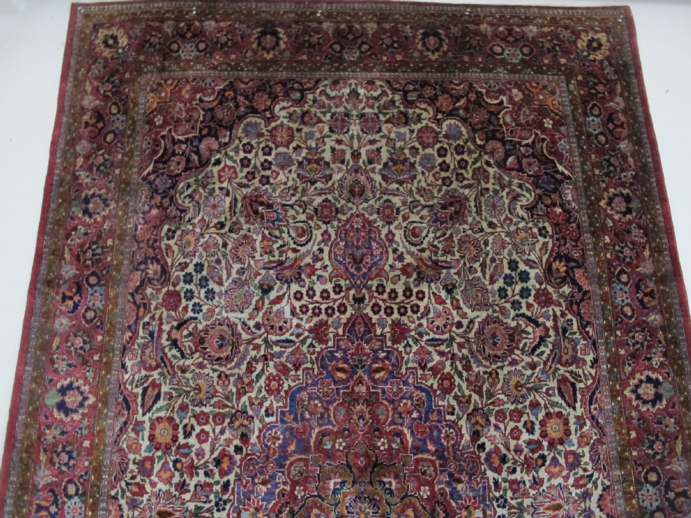 Fine Silk Kashan Rug, Persia, Circa 1920, 2.13m x 1.26m View IV