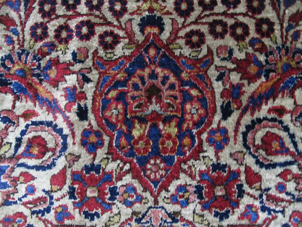 Fine Silk Kashan Rug, Persia, Circa 1920, 2.13m x 1.26m View VIII