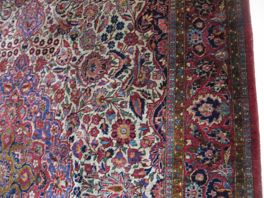 Fine Silk Kashan Rug, Persia, Circa 1920, 2.13m x 1.26m View IX