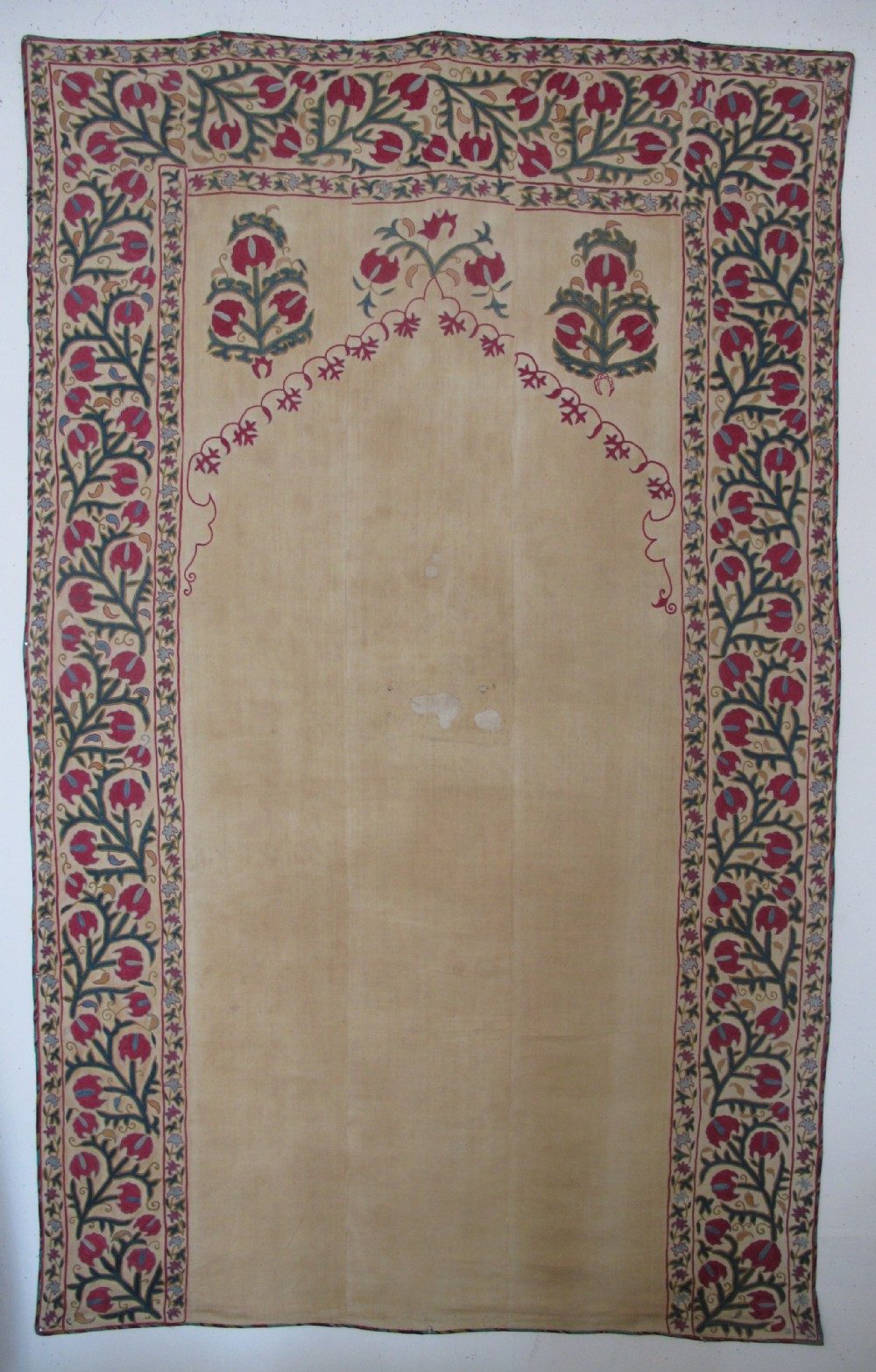 Fine Bokhara Suzani with Architectural Design, 2.24m x 1.40m
