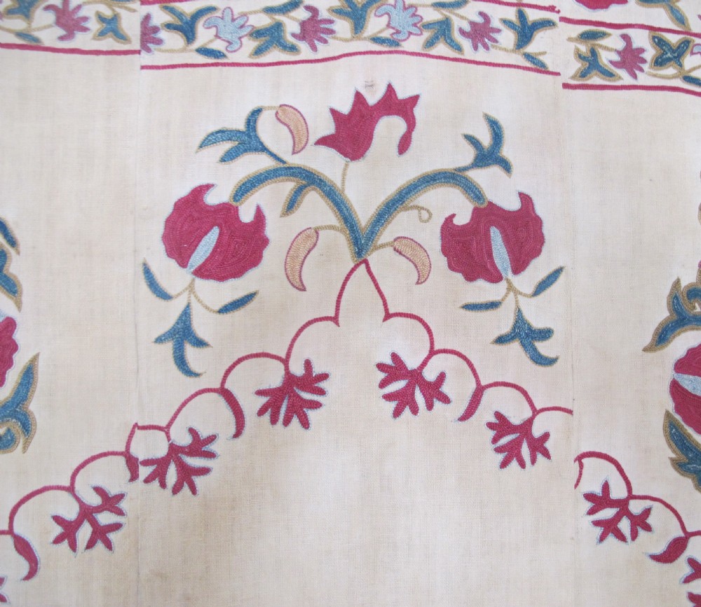 Fine Bokhara Suzani with Architectural Design, 2.24m x 1.40m View IV
