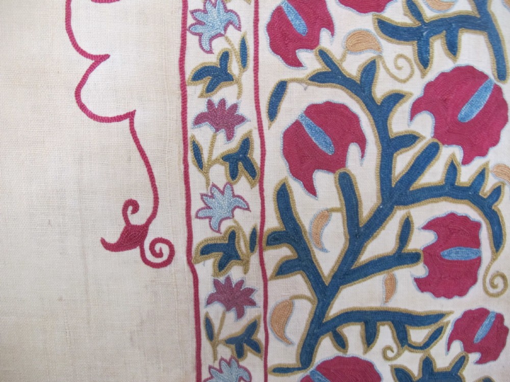 Fine Bokhara Suzani with Architectural Design, 2.24m x 1.40m View VIII