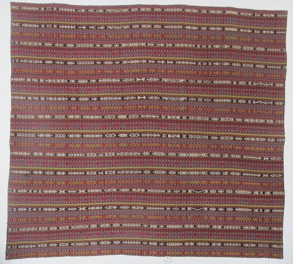 Fabulous Persian Wool Jajim, Circa 1890, 1.98m x 2.16m