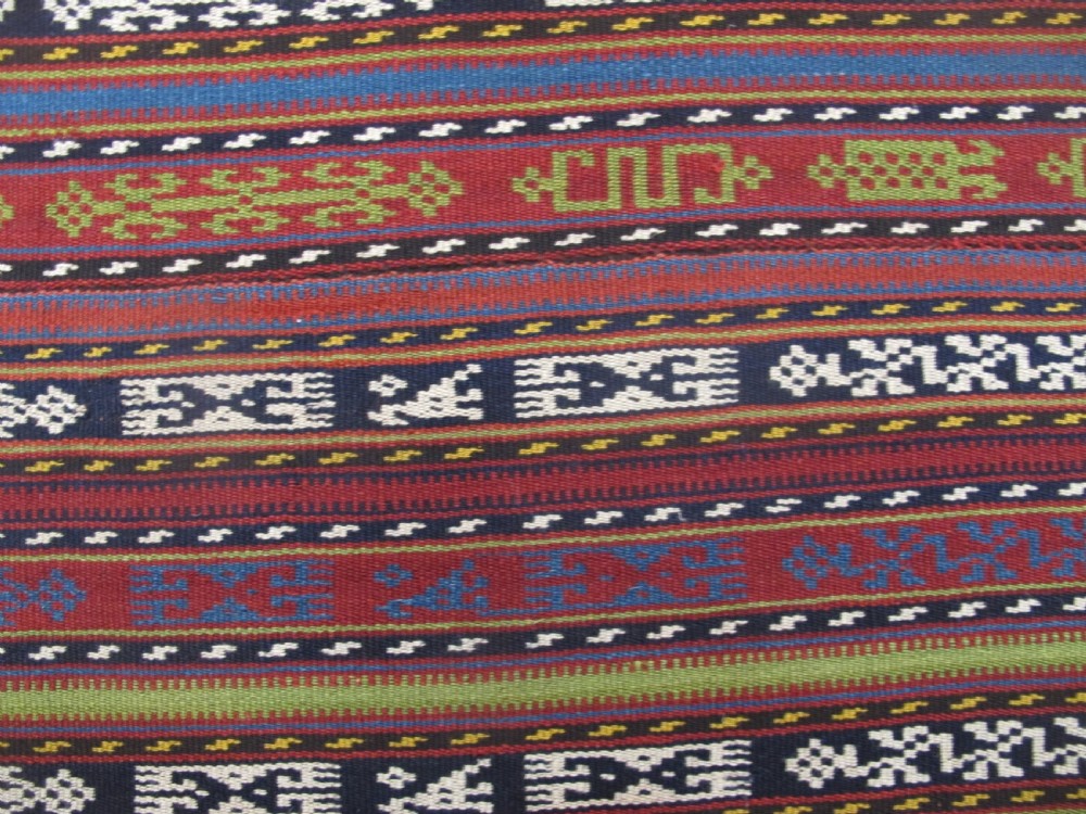 Fabulous Persian Wool Jajim, Circa 1890, 1.98m x 2.16m View V