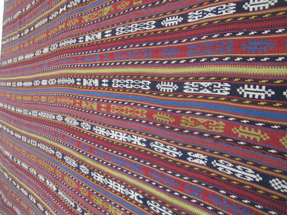 Fabulous Persian Wool Jajim, Circa 1890, 1.98m x 2.16m View X