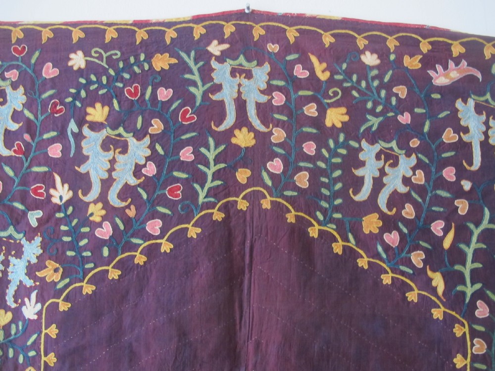 Lovely Lakai Silk Suzani, Uzbekistan, Circa 1870, 1.19m x 0.87m View II