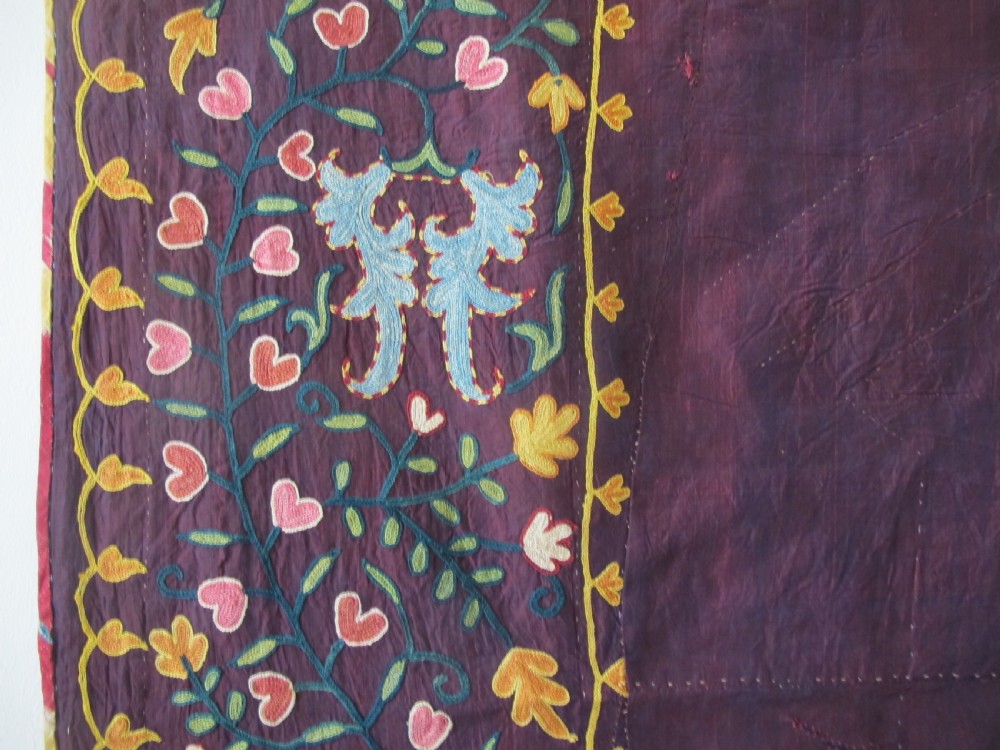Lovely Lakai Silk Suzani, Uzbekistan, Circa 1870, 1.19m x 0.87m View IV