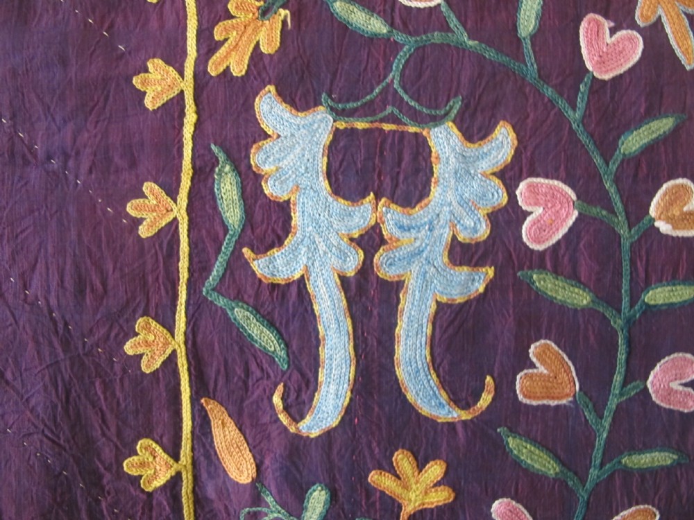 Lovely Lakai Silk Suzani, Uzbekistan, Circa 1870, 1.19m x 0.87m View IX