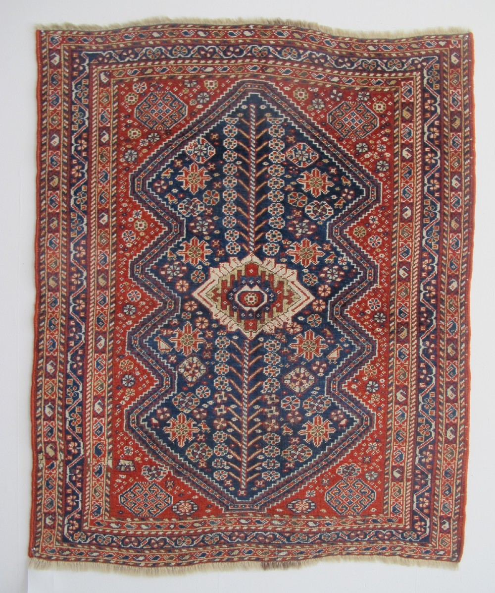 Cute Qashqai Rug, Persia, Circa 1890, 1.38m x 1.12m