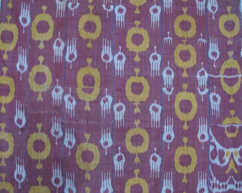 Large Silk Ikat Hanging, Uzbekistan, circa 1900, 2.02m x 1.83m View IX