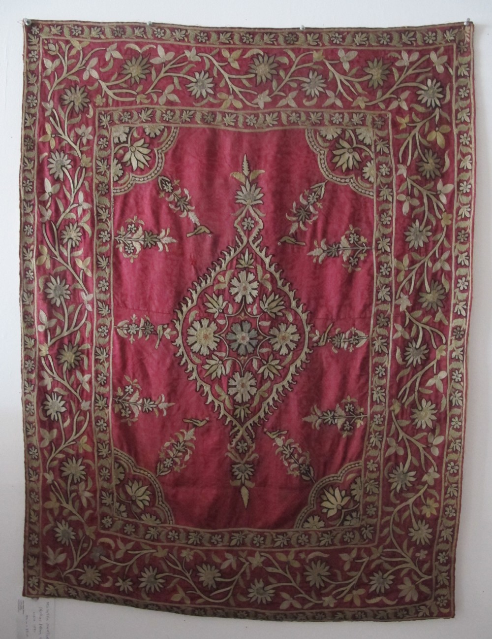 Fine Indian Silk Embroidery, Circa 1870, 99cm x 75cm
