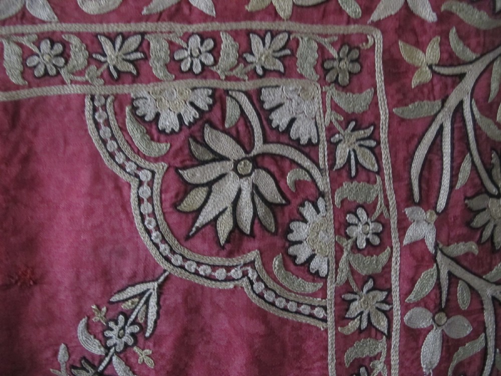 Fine Indian Silk Embroidery, Circa 1870, 99cm x 75cm View II