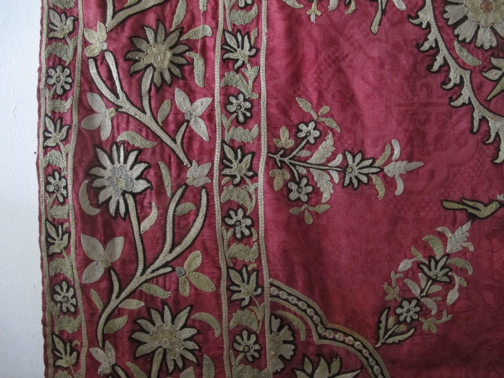 Fine Indian Silk Embroidery, Circa 1870, 99cm x 75cm View VII