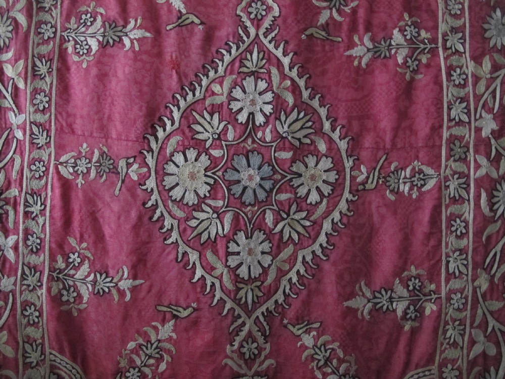 Fine Indian Silk Embroidery, Circa 1870, 99cm x 75cm View VIII
