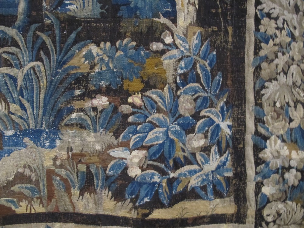 Flemish Wool and Silk Verdure Tapestry, 2.66m x 2.97m View V