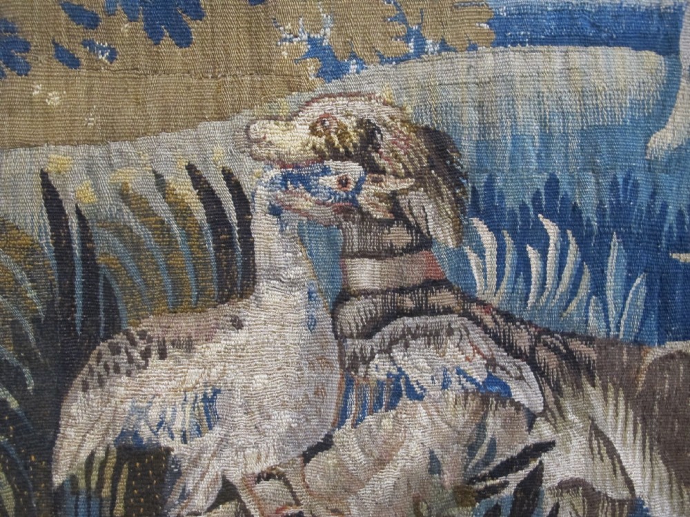 Flemish Wool and Silk Verdure Tapestry, 2.66m x 2.97m View VIII