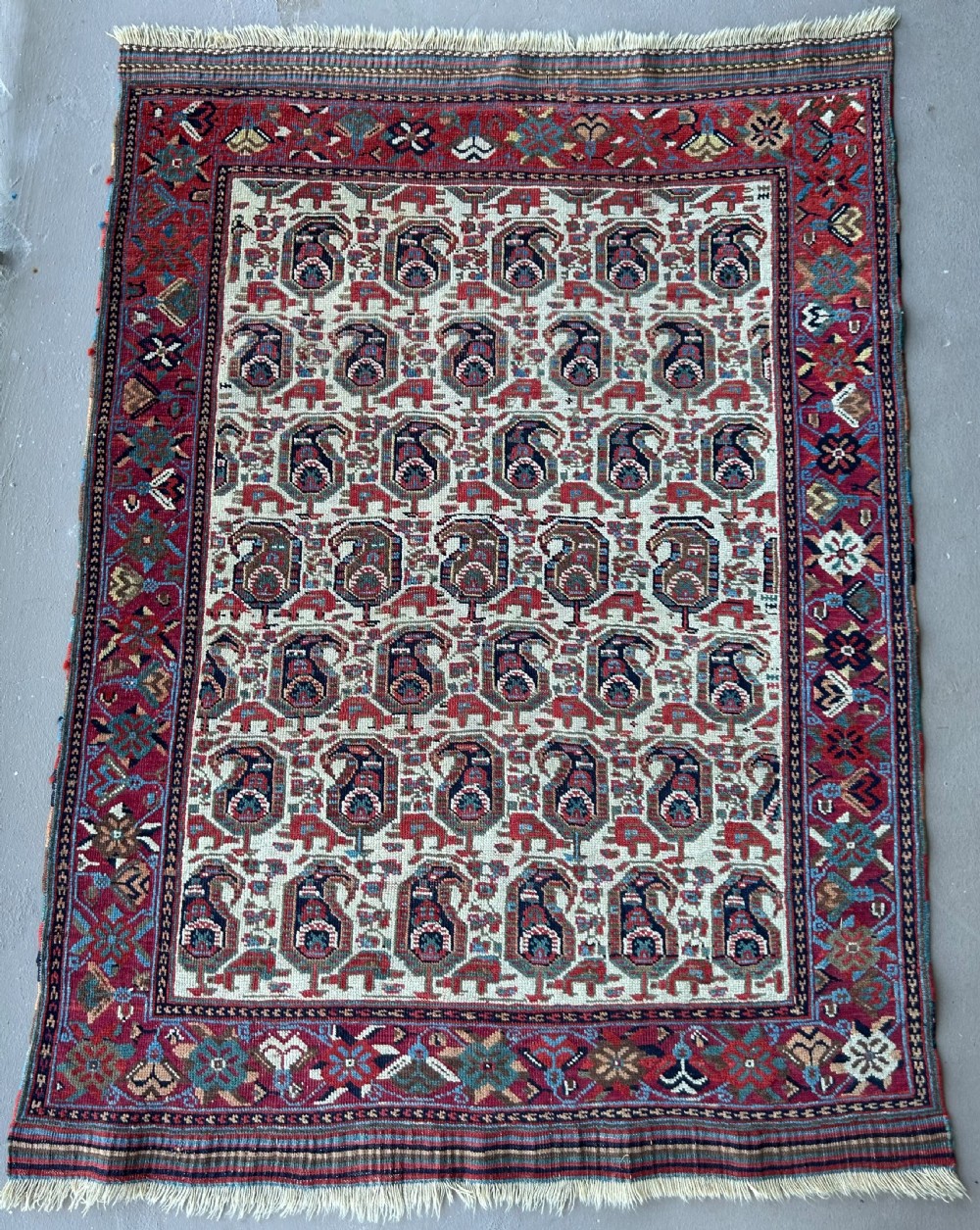 Cute Afshar Tribal Rug, Persia, Circa 1880, 1.40m x 1.02m