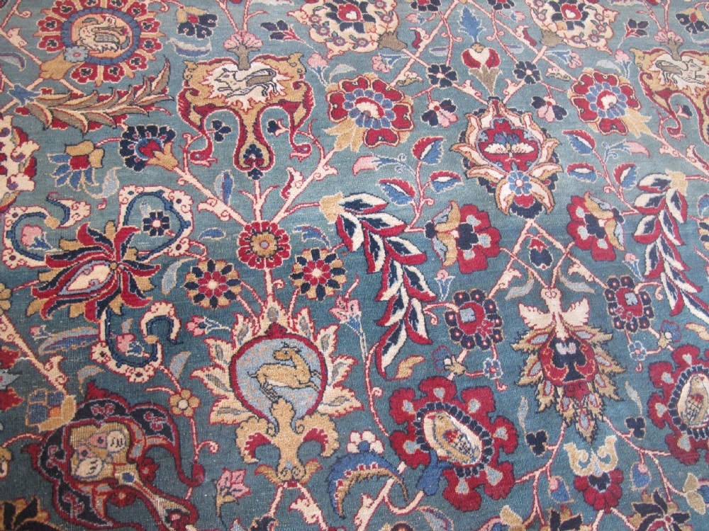 Part-Silk Teheran Carpet,Early 20th Century, 3.23m x 2.08m View VII