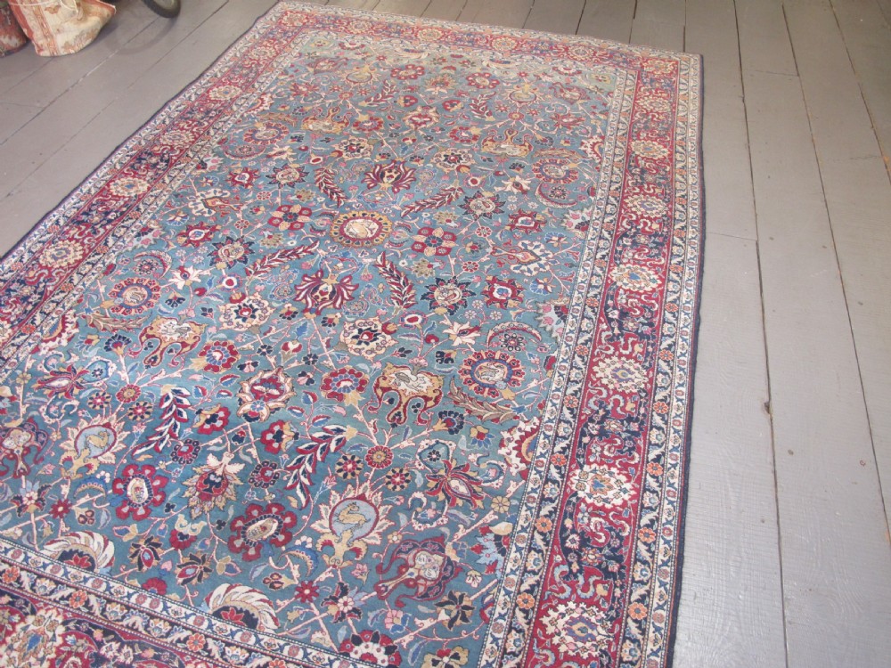 Part-Silk Teheran Carpet,Early 20th Century, 3.23m x 2.08m View VIII