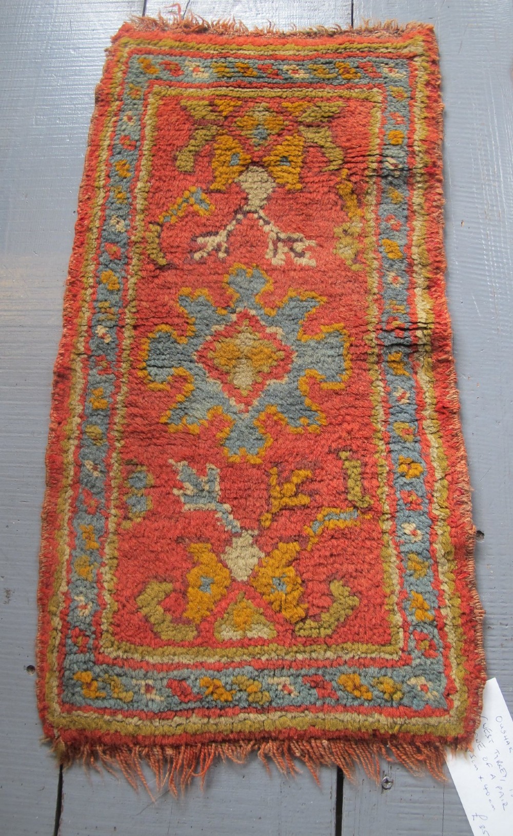 Pair of Cute Oushak Mats, Turkey, Circa 1890 View V