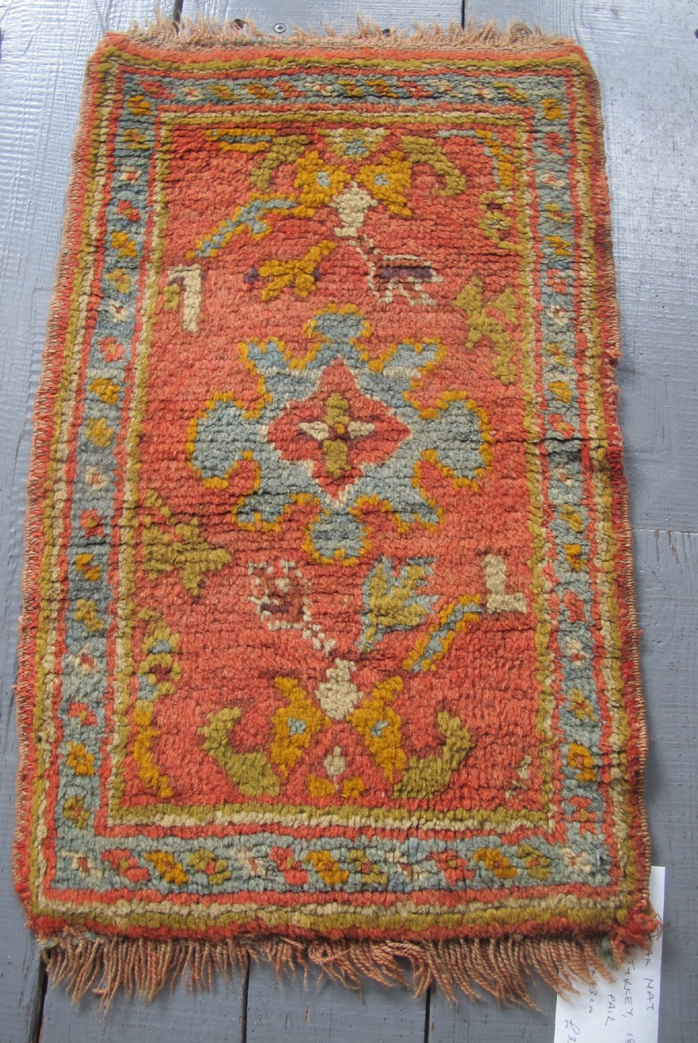 Pair of Cute Oushak Mats, Turkey, Circa 1890 View VI