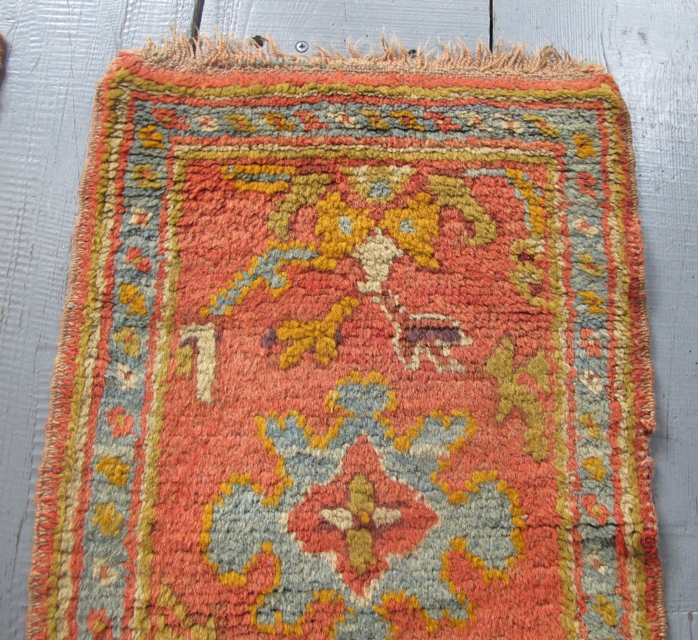Pair of Cute Oushak Mats, Turkey, Circa 1890 View IX