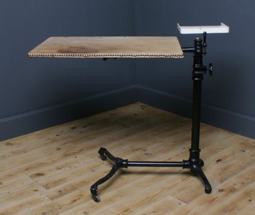 ATTRACTIVE ANTIQUE VICTORIAN CAST IRON ADJUSTABLE BED TABLE MOBILITY AID - ADDITIONAL PHOTO 7