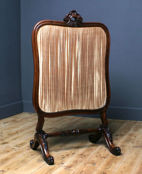 ATTRACTIVE ANTIQUE VICTORIAN TAPESTRY CARVED ROSEWOOD FIRE SCREEN - ADDITIONAL PHOTO 9
