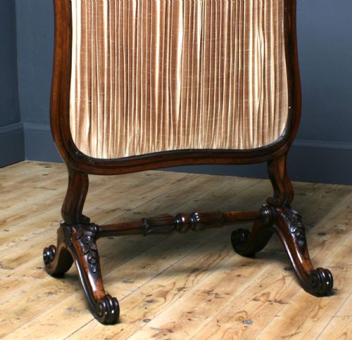 ATTRACTIVE ANTIQUE VICTORIAN TAPESTRY CARVED ROSEWOOD FIRE SCREEN - ADDITIONAL PHOTO 10