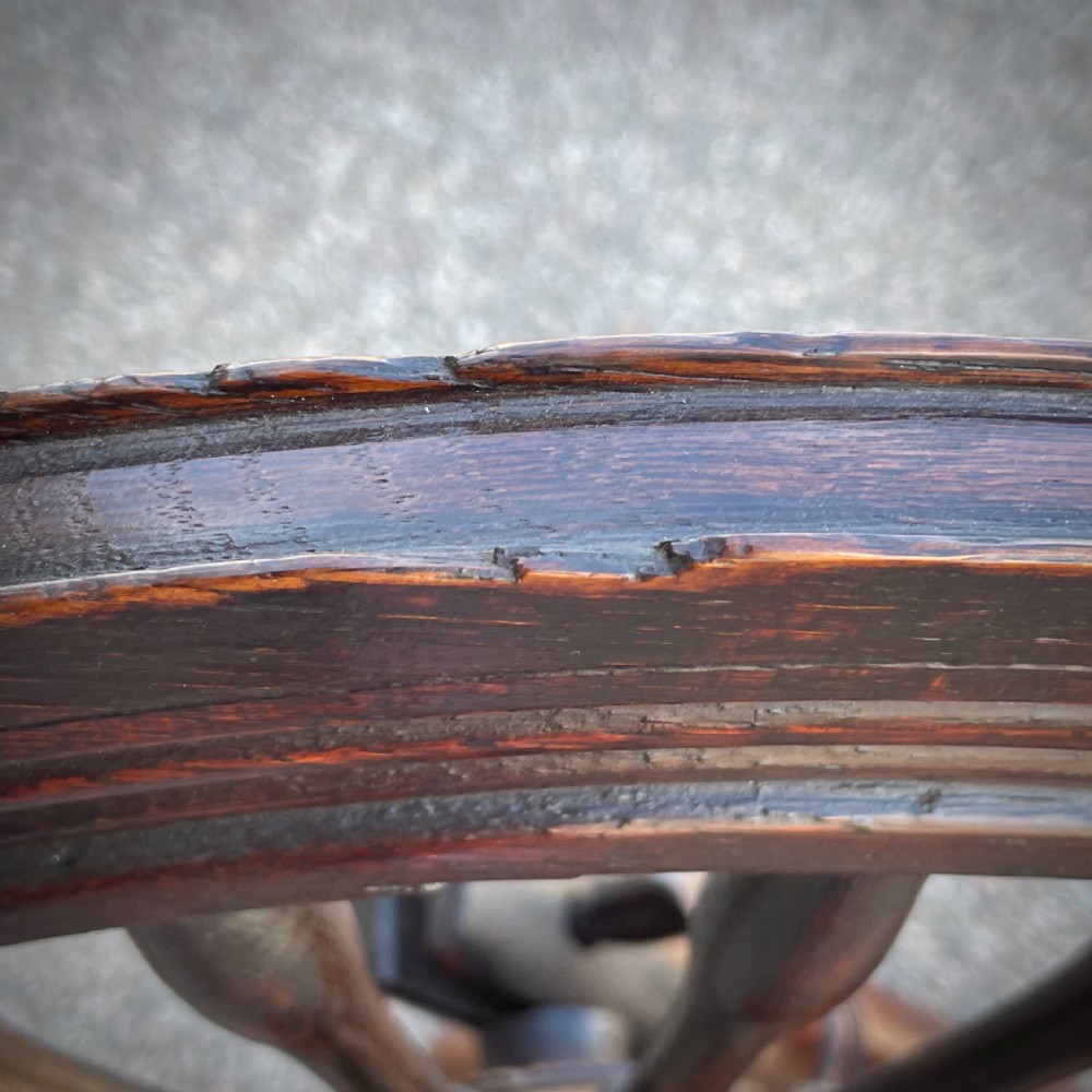 Attractive Antique Victorian Saxony Style Spinning Wheel View XI