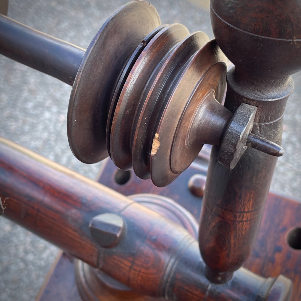 Attractive Antique Victorian Saxony Style Spinning Wheel View XIII