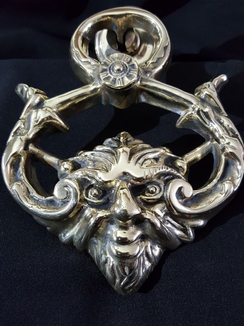 victorian maltese green man door knocker - CATEGORY: ANTIQUE MISCELLANEOUS - DATED VICTORIAN