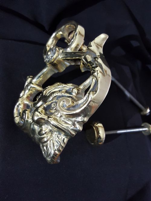 VICTORIAN MALTESE GREEN MAN DOOR KNOCKER - ADDITIONAL PHOTO 2