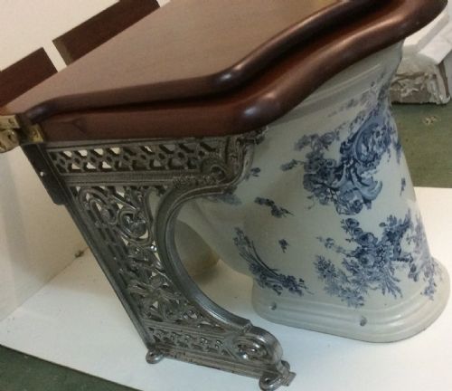 EARLY VICTORIAN INVICTAS TOILET BLUE CHRYSANTHEMUM DESIGN - ADDITIONAL PHOTO 5