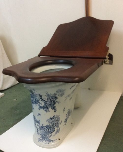 EARLY VICTORIAN INVICTAS TOILET BLUE CHRYSANTHEMUM DESIGN - ADDITIONAL PHOTO 6