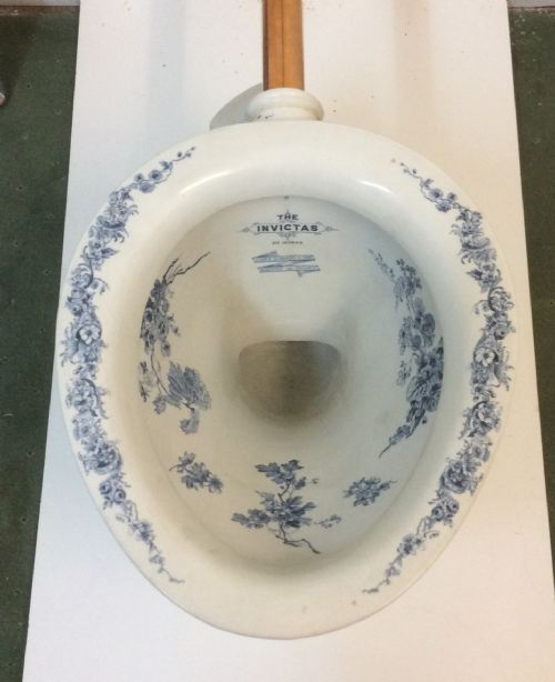 EARLY VICTORIAN INVICTAS TOILET BLUE CHRYSANTHEMUM DESIGN - ADDITIONAL PHOTO 8